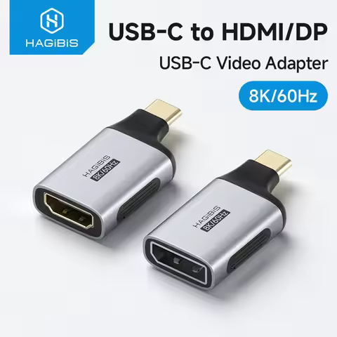 Hagibis USB C to HDMI/DisplayPort Adapter Type-C to HDMI/DP Connector 8K60Hz 4K240Hz 2K360 for Thund