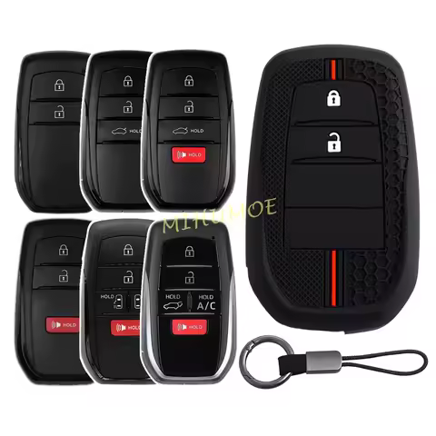Silicone Car Key Fob Chain Case Cover For Toyota Camry Grand Highlander Corolla Cross C-HR bZ4X Priu