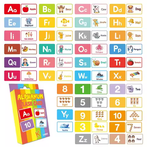 Montessori Kids Alphabet English Words Learning Flashcards Early Educational Cards Classroom Supplie