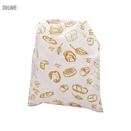 Dilwe Beeswax Bread Bag Double-Layer Cotton Linen Reusable Storage with Lining 33 x 43 cm Large Pres