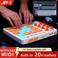 Wireless MIDI Controller Pads Rechargeable Bluetooth Portable USB MIDI Controller with 16 Drum Pads 