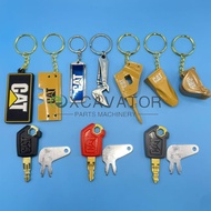 8H5306 for CAT Excavator Heavy Machinery Keychain 5P8500 F0002 Red Grey Black Ignition Key with Bott