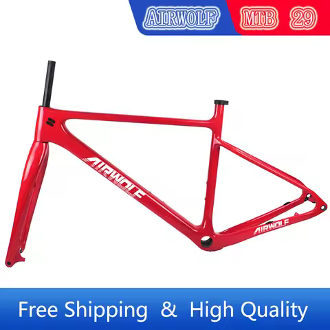 Airwolf Carbon Frame XC Mtb Frame Include Fork 29 Boost 148mm Internal Cable S M L XL Hardtail Mount