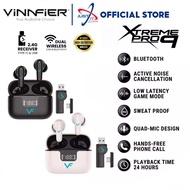 VINNFIER  XTREME PRO 9 2.4GHz Bluetooth Wireless Earbuds - Black/White
