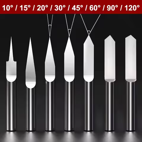 Carbide Flat Bottom Engraving Bit 3.175mm 4mm 6mm Carving Tool PVC For Acrylic Plastic Wood Metal 3D
