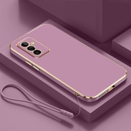 Softcase Plating Samsung AO5S Casing Luxury Silicone Lanyard