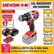 DEVON 5283-Li-20TSI 20V Brushless Cordless Impact Drill / Hammer Driver Drill 13mm