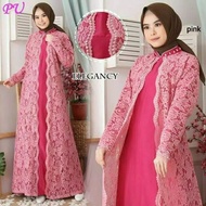 GAMIS PESTA SYARI BRUKAT MUTIARA BORDIR 3D GAMIS SYARI MUSLIM GAUN