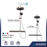HEMOS X BATHROOM FAUCET 3 MODE BRASS MIXER RAIN SHOWER SETS SET MANDIAN HMX-19072-MG,MBRG