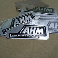 Quality Embossed AHM RACING Exhaust EMBLEM