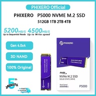 PHIXERO P5000 NVMe SSD 512GB 1TB 2TB 4TB PCIe Gen 4.0x4 M.2 SSD 2280 Speeds Up to 5,200MB/s Internal