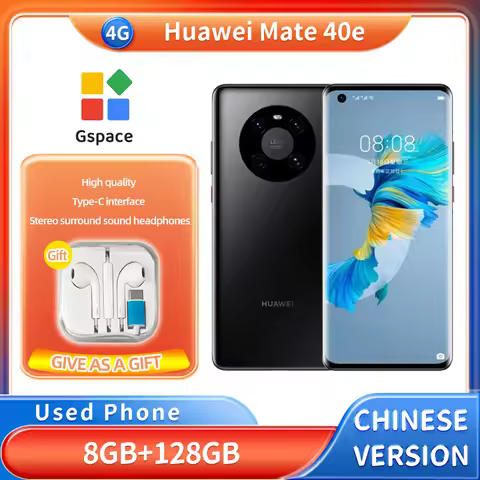 Huawei Mate 40e 4g 128GB ROM 6.5in 2376x1080px screen 4200mAh 40w(10V/4A) Used Phone
