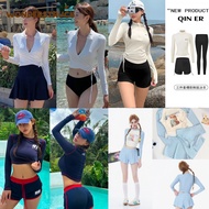 Korean Women Long Sleeve swimming suit swim-Dress Style Bikini Quick Dry UPF50 Jellyfish Suit rashgu