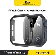 Lucky Sambo Watch Case with HD Screen Protector for Apple Watch Series 7 6 5 4 3 2 1 SE 41mm 45mm 42mm 44mm