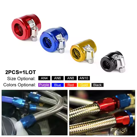 1lot=2pcs AN4 AN6 AN8 AN10 AN12 connection Hose Clamp Fuel Pipe Clip Oil catch can Tube Hose An4 Fit