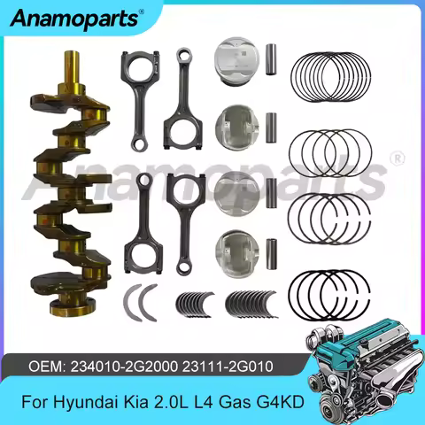 Engine Overhaul Rebuild Kit Bearing Set Crankshaft Piston Con Rod Fit 2.0 L L4 G4KD GAS For Hyundai 