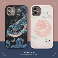 Plating Photo Frame Matte Graffiti Dragon Silicone Shockproof Phone Case For iphone 15 14 13 11 12 Pro Max X XR XS MAX 12mini