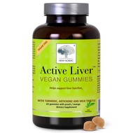 NEW NORDIC Active Liver Gummies | Milk Thistle, Artichoke & Turmeric | Natural Peach & Mango Flavor 