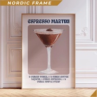Wall painting, Espresso Martini Wall Art- Coquette Cocktail Alcohol recipe print for dopamine decor,