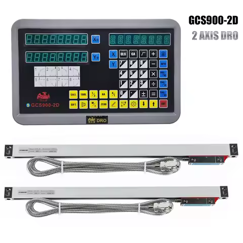 HXX GCS900-2D Digital Display 2 Axis DRO Digital Readout and 0.005mm TTL Optical Enocder Linear Glas