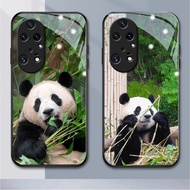 Cute panda Huawei P Series glass phone case P50pro P20 P20pro P30 P30lite P40 P40pro P30pro P8 P20lite Honor Series Honor10 20I V30 30pro 50 8XMAX (HB1-1445)