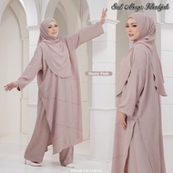 Suit Abaya Khadijah Jubah Seluar Muslimah Labuh Set Baju Dan Seluar Umrah Haji Travel Plussize - DUS