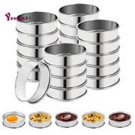 25Pcs English Muffin Rings Stainless Stainless Steel Pastry Ring Molds Round Muffin Tart Molds 25pcs