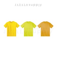 Kids Plain Yellow Cotton T-shirt / Microfiber Jersey - Neon Kuning Gold - Baju Jersi Kosong Budak Kanak-kanak JAZALO