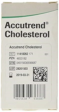 Accutrend Total Cholesterol test Strips 5s - To test for cholesterol with Accutrend Machine.