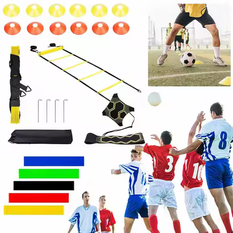 Agility Ladder Speed Training Equipment Set Agility Ladder Disc Cones Solo Soccer Trainer for Soccer