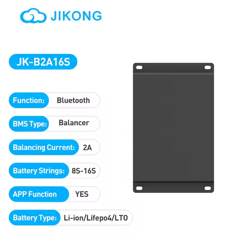JIKONG JK-B2A16S Active Balancer Smart Bluetooth 8S 16S Li-ion/ LiFeP04/ LT0 Batteries 2A Efficient 