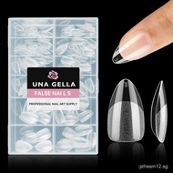 UNA GELLA Short Almond Nail Tips, 312pcs Short Almond Gel Nail Tips Half Matte Press On Nails Clear 