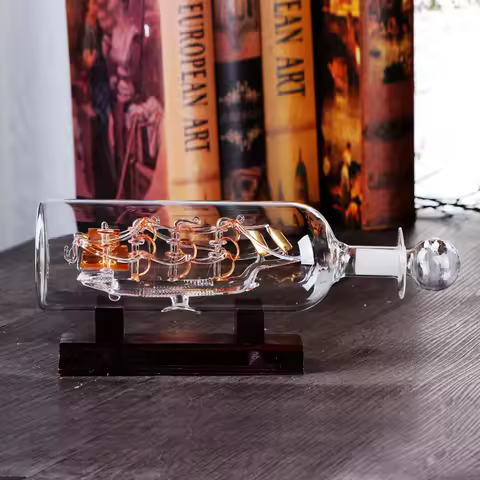 Sailboat Drifting Bottle Ship In A Bottle For Tabletop Decor