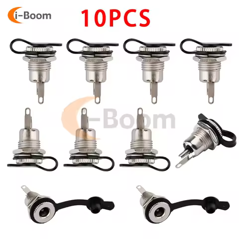 10PCS DC099 5.5*2.1mm DC Power Female Socket Jack Panel Mount PCB Connector Metal DC-099 With Waterp