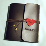 情人节礼物 定制 可刻字 相簿 相本 拍立得相册 皮革手帐绑带式 心形 活页 DIY相册 创意礼品 生日礼物 客制化 记念册