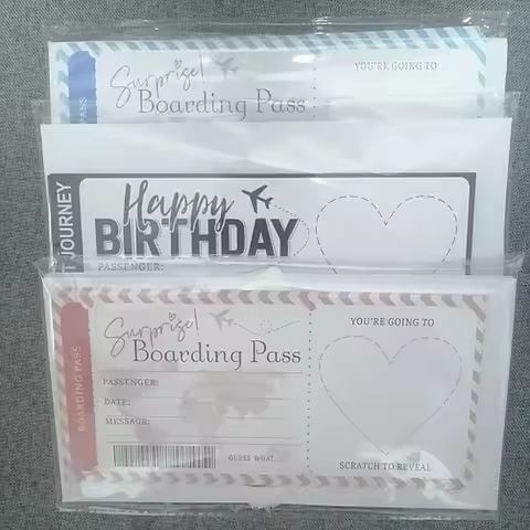 Personalised Surprise Trip Reveal Scratch Card Holiday Boarding Pass Travel Ticket Christmas Gift Co