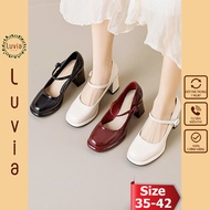 Giày cao gót Mary Jane cao 7 phân đế đúp Luvia 89CG (Giày form rộng chân gầy mỏng lùi 1 size)