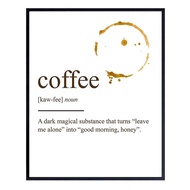 Coffee Definition Wall Art Poster Print - Funny Home or Office Decor and Unique Decorations for Kitc