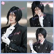 BLACK BUTLER Cosplay Costume KUROSHITSUJI Sebastian Michaelis Black Uniforms Suit Wig Accessories Fu