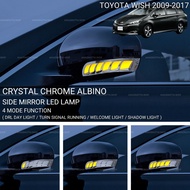 AMAZING TOYOTA WISH 2009-2017 CAR SIDE MIRROR LED LAMP CHROME ALBINO DRL LIGHT TURN SIGNAL LIGHT ACC