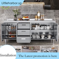 Stainless Lla2 Steel Extra Thick Household Kitchen Storage Stove Cabinet Integrated Whole Set Sidebo