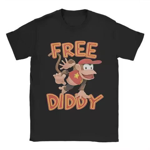 Men Women Free Diddy Donkey Kong T Shirts Pure Cotton Clothing Funny Short Sleeve O Neck Tee Shirt P