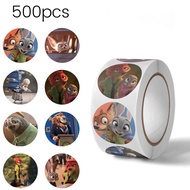 500 Cartoon Crazy Animal City Roll Stickers, Student Decoration Account Hand Rewards Stickers C7r9