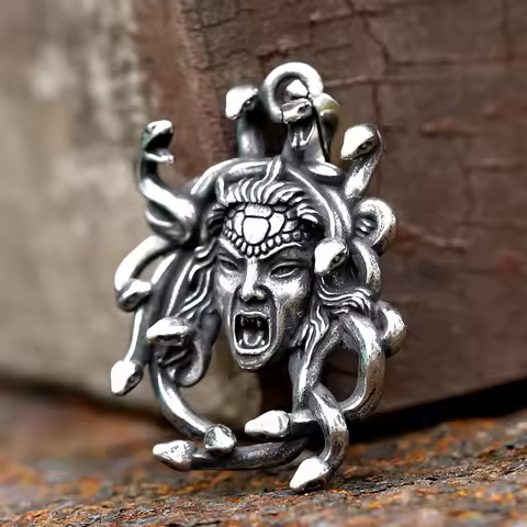 New Design 316L Stainless Steel Men's Medusa Pendant Necklace Vintage Accessories Fashion Party Gift