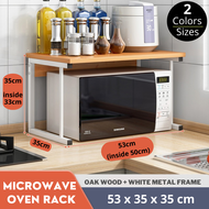 [SG] Nordic Minimalist Design Microwave Oven Rack / Shelf For Kitchen Organization Storage Metal Frame &amp; Wood