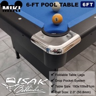 Ready Miki 6-Ft Pool Table Meja Billiard Kecil Mdf Kaki Lipat Foldable