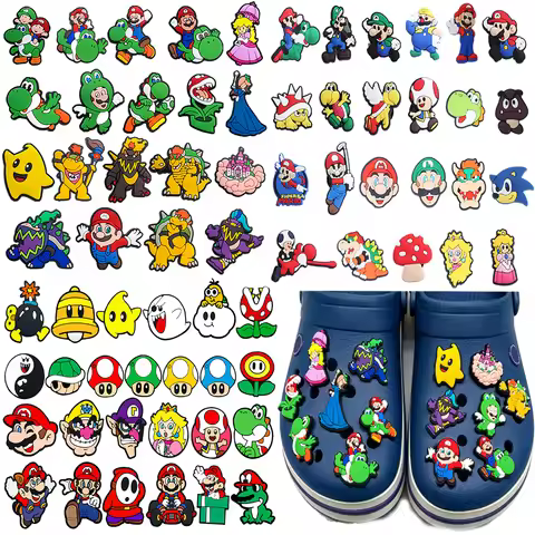 19-200pcs Potdemiel Classic Cartoon Game Characters Series PVC Shoe Accessories DIY Detachable Water