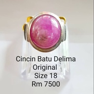 Cincin Perak 925 Batu Delima Original . Bersaiz Batu Original. Harga seperti dalam gambar. Batu Deli