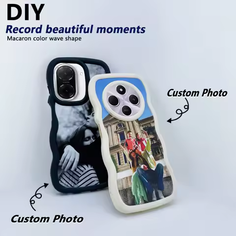 Customized Photo of Wave Shaped Phone Case for Xiaomi Redmi 14/13/12/11/10/9, Redmi A5/A4/A3/A2/A1/+