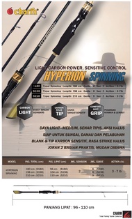 Joran Charm HYPERION | Joran Spinning dan BC Solid Carbon